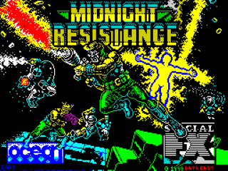 Midnight Resistance title screen for ZX Spectrum